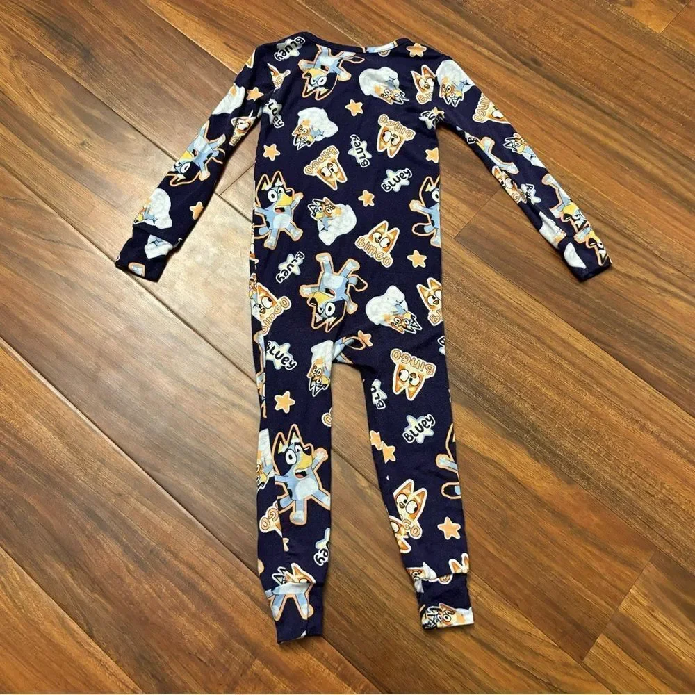 Bluey Bingo navy footless onesie pajamas